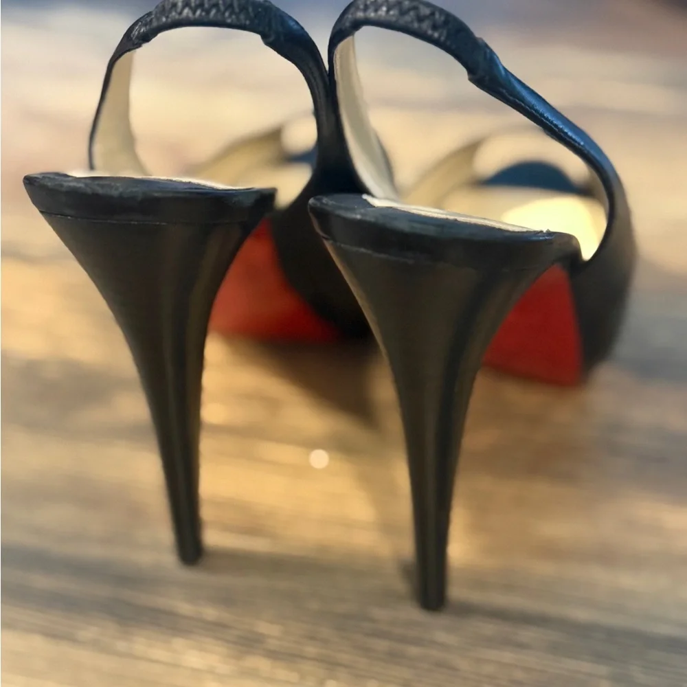NIB Christian Louboutin Catenita 120mm Peep-Toe Slingback size 37 EU/6.5-7 - Picture 5 of 12